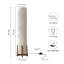 Lampadaire plissé organique moderne de 137 cm avec base en bois massif couleur noyer, 2 ampoules DEL et interrupteur au pied