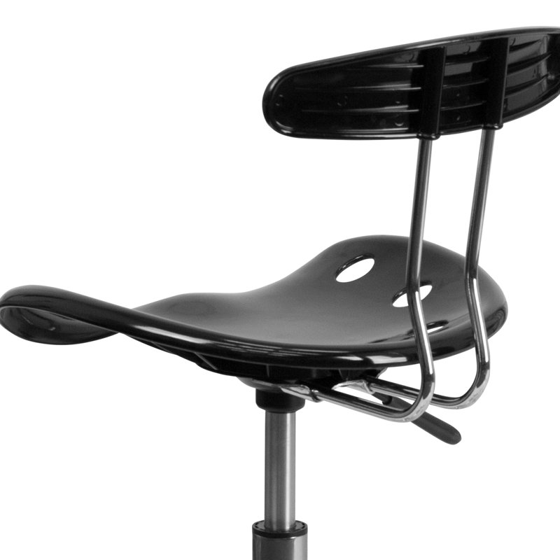 Adjustable Swivel Chair for Desk and Office with Tractor Seat, Black