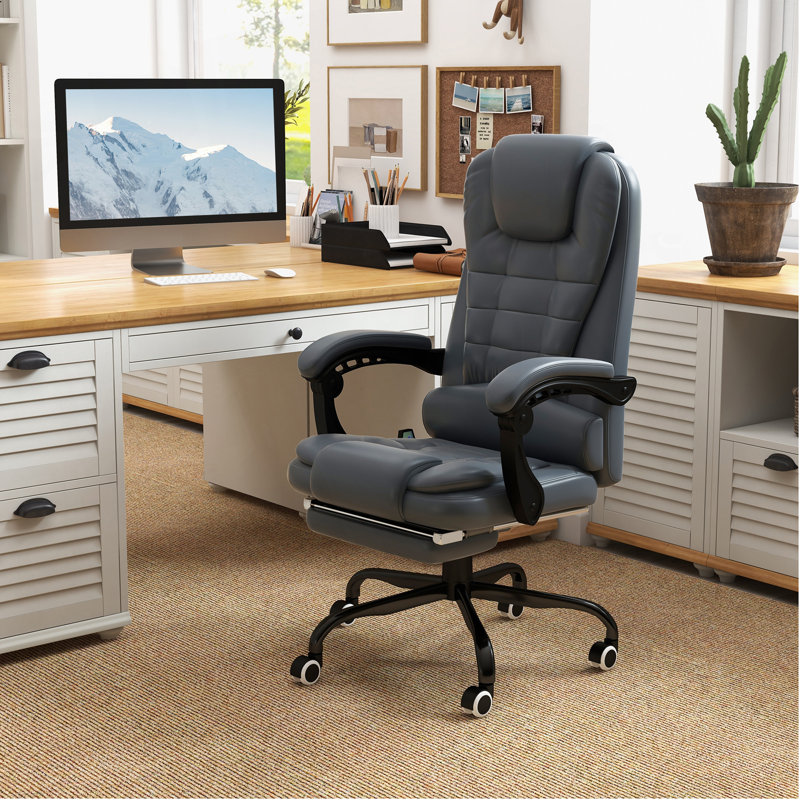 Fauteuil de massage vibrant Vinsetto à 7 points avec dossier inclinable, bleu