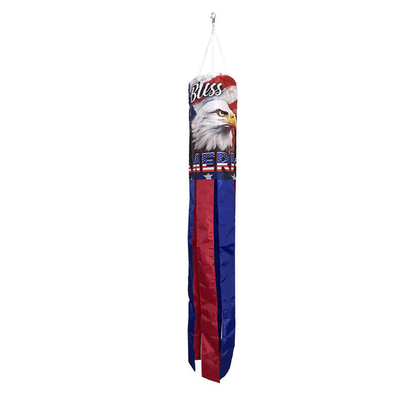 God Bless America Eagle Windsock