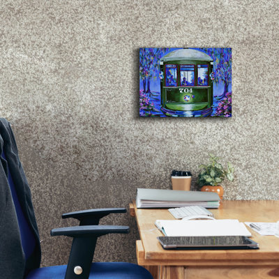  'New Orleans Mardi Gras Trolley' by ADEL Canvas Wall Art, 16" x 12"