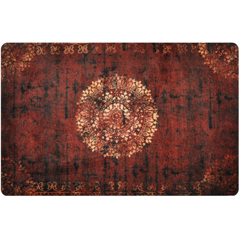 Breccan Non-Slip Indoor Doormat, Rectangular 75cm x 120 cm, Red