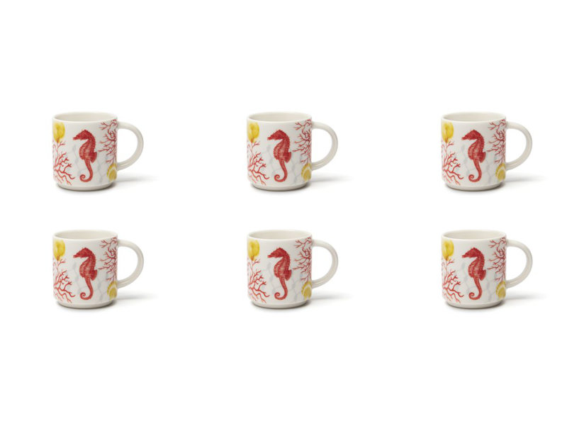 Excelsa set of 6 espresso cups Coral porcelain 10 cl