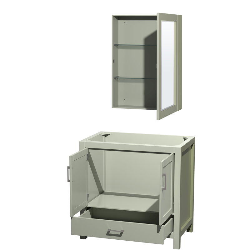 Sheffield 36" Single Bathroom Vanity Base Only, Light Green