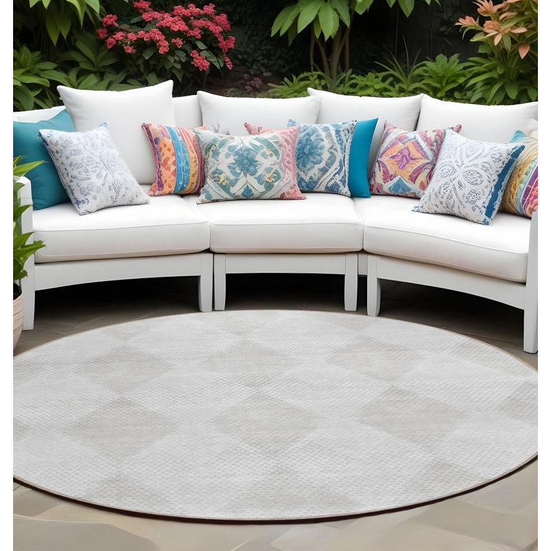 Tapis d'intérieur rond antidérapant 8 pi
