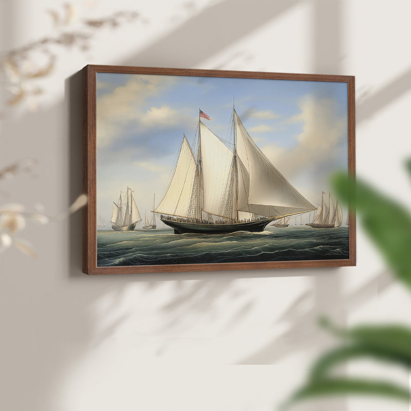 Série nautique - Cxxviii - reproduction encadrée, H 8 po x l 10 po, Noyer