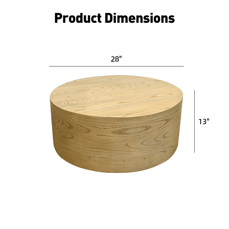 28''Outdoor Round Magnesium Oxide Coffee Table, Yellow