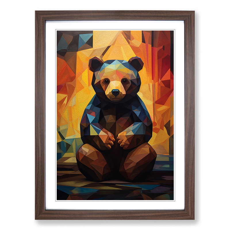 Teddy Bear Orphism - Framed Print, Walnut , 64cm H x 46cm W x 2cm D