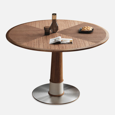 Roanoke 47.24'' W Modern Round Wooden Dining Table,Walnut