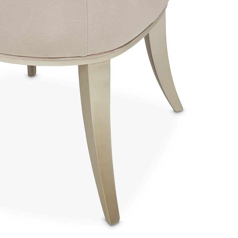 Chaise avec accoudoirs capitonnée Villa Cherie, Noisette