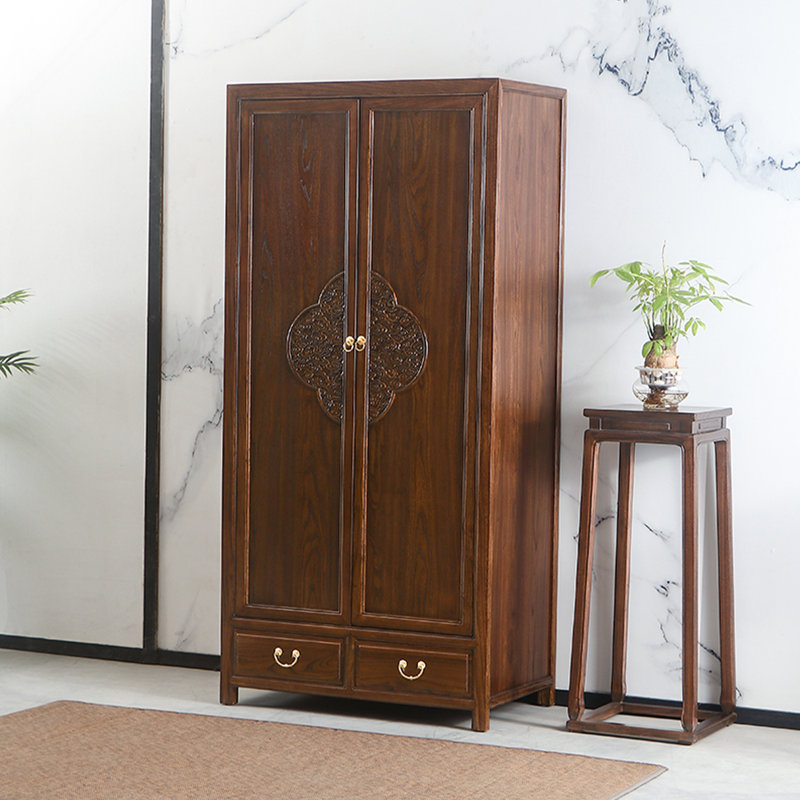 Nouvelle garde-robe sculptée en orme de style chinois