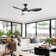 47" 3 ABS Blade Modern Classic Ceiling Fan Light With Three-Tone Lighting, Remote Control Adjustment, And Timing Function