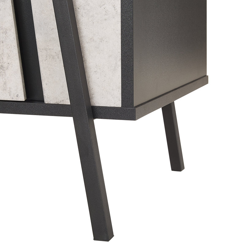 Nyle Unfinished TV Stand for TVs up to 78", Grey/Black