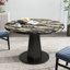  Ensemble de salle à manger moderne 5 pièces Cavira, bleu et doré avec quatre chaises Cavira-844698864-844698865