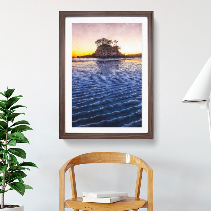 Torrent Bay in New Zealand - Picture Frame Graphic Art, Walnut, 36cm H x 27cm W x 2cm D