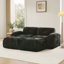 Canapé désossé en forme de U, tissu de velours doux, conception touffetée, éponge haute densité 32D, aucun assemblage requis, fond ergonomique, conception antidérapante, repose-pieds mobiles pour les chambres à coucher, noir