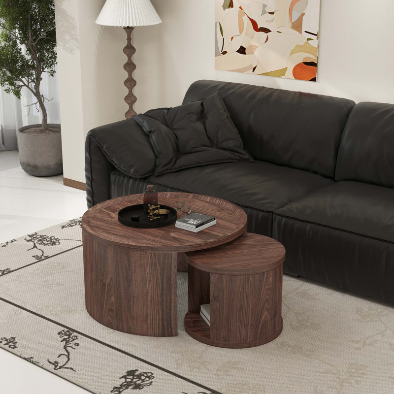 Ensemble de tables basses Minimalist, Brun
