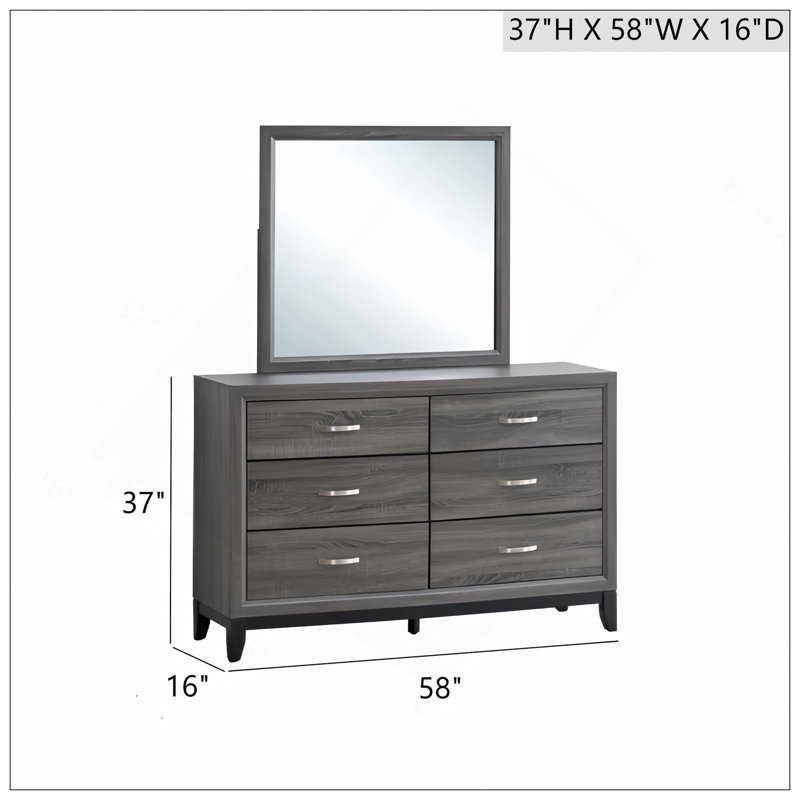 Commode Glasgow G04305-D (miroir non inclus), gris, Gris