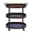 Lakinya Wood Rolling Oval 3 Shelf Brown Bar Cart with Black Metal Frame
