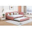 Lit de jour rembourré avec base de canapé-lit sans sommier, tissu en lin-306195675
