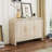 Retro Minimalist 3-door Curved Sideboard With Gold Handles And Adjustable Shelves-399957449