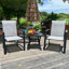 Ensemble de 2 chaises de salle à manger d'extérieur durables en métal toutes saisons, idéales pour le patio et le jardin avec une conception empilable et un tissu textilène à séchage rapide