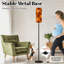 Lampe sur pied en demi-cercle orange à intensité variable moderne avec télécommande et interrupteur au pied avec abat-jour