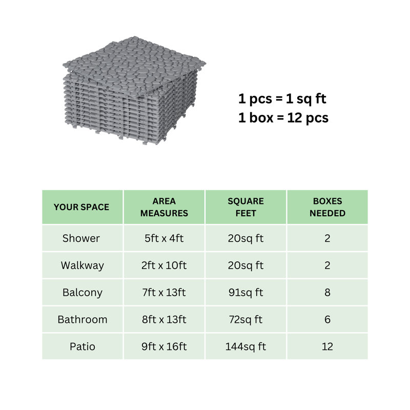 Paquet de 12 tuiles de pont grises, Gris