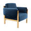 Fauteuil d'appoint Sistrunk moderne et glamour en velours bleu avec accoudoirs rembourrés et structure en métal doré-1824161104