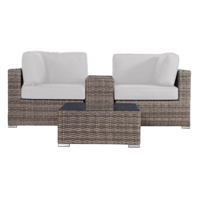 Tonioni Wicker Fully Assembled 2 - Person Seating Group with Cushions