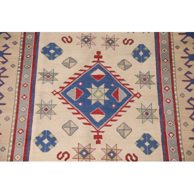 Handmade Kazak Oriental Area Rug 10