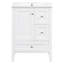 Meuble-lavabo autoportant de 24 po avec lavabo et tiroirs avec plateau en céramique et tablettes de rangement, panneau de fibres à densité moyenne et structure en bois massif, meuble-lavabo moderne pour petites salles de bain