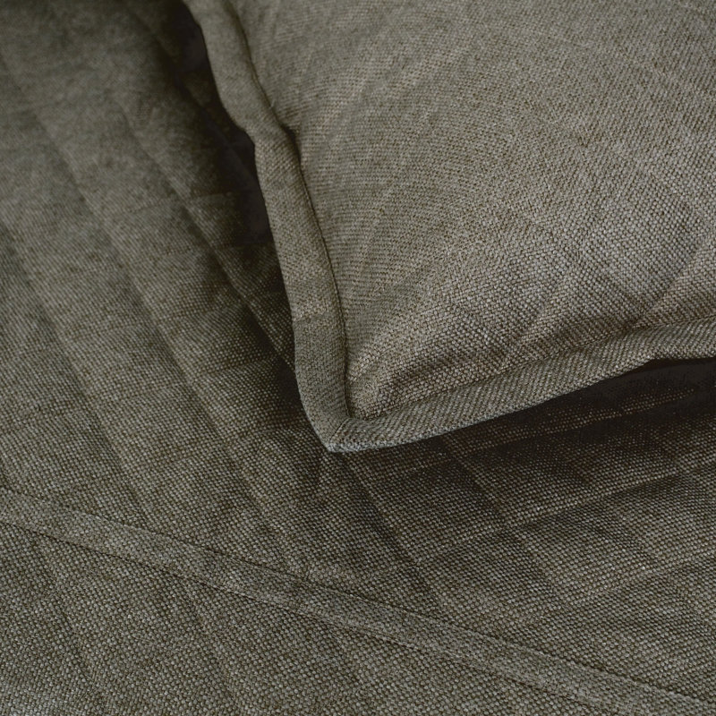 Baby Basket Coverlet, Queen Coverlet + 2 Euro Shams, Bronze