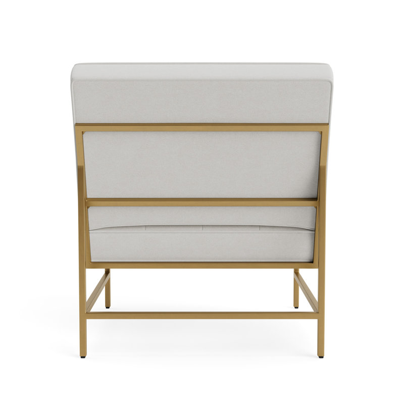 Major Chair, Performance Velvet - Silver, Brushed Brass