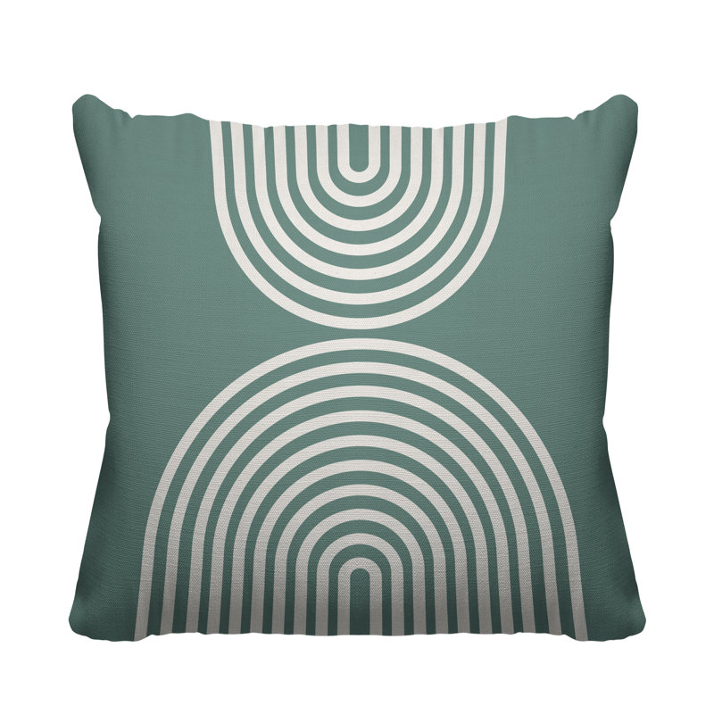 Coussin décoratif intérieur / extérieur Bini Boho Rainbow, 17 po x 17 po, Marine, Carré