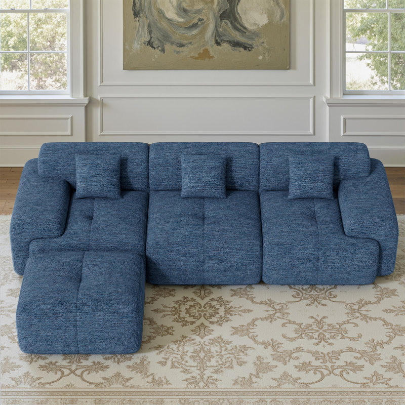 3 Seater Corner Sofa , Dark Blue