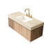 Meuble-lavabo 48 po avec pierre frittée à motif, lavabo en céramique, 2 portes, 1 tiroir, pré-installé, lavabo flottant assemblé à fermeture en douceur, espace de rangement