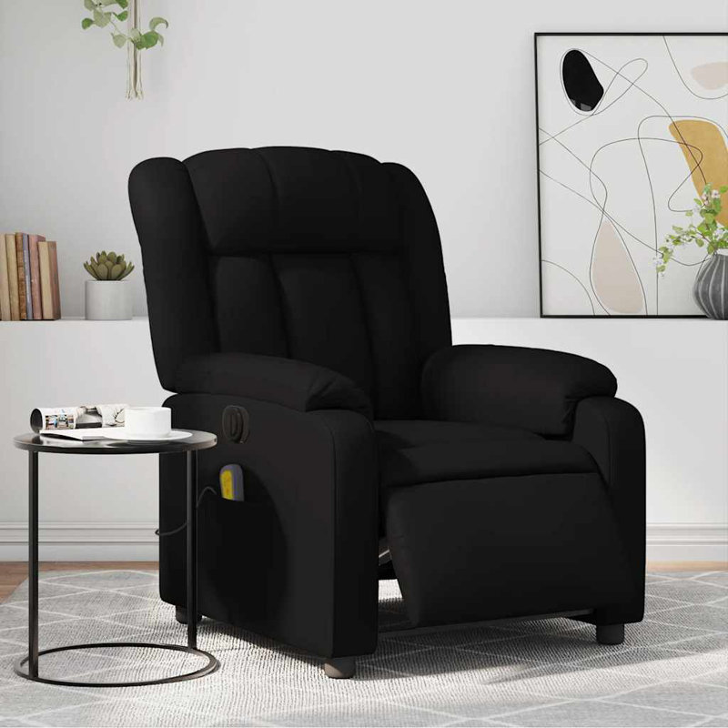 Fauteuil de massage en faux cuir, Poussoir électrique, Noir