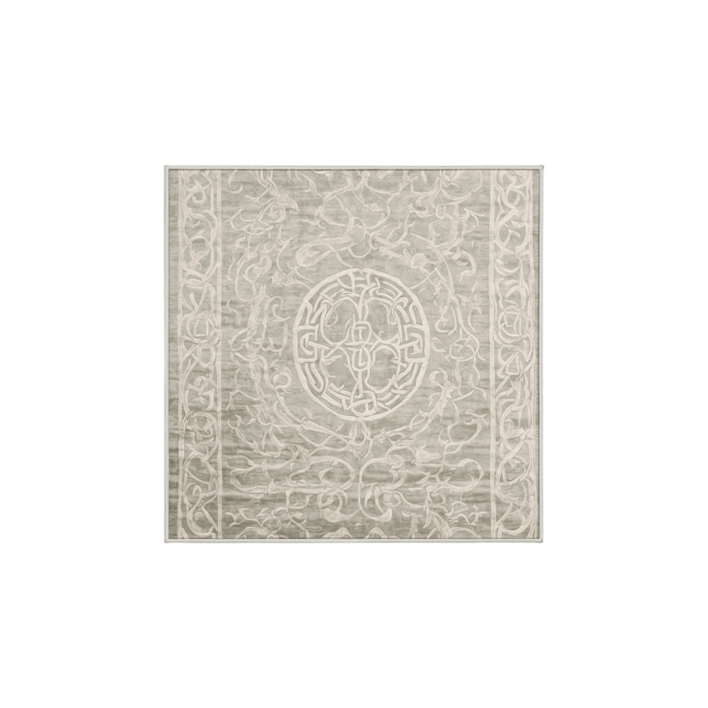 Tapis beige lavable à la machine, Carré 7 pi