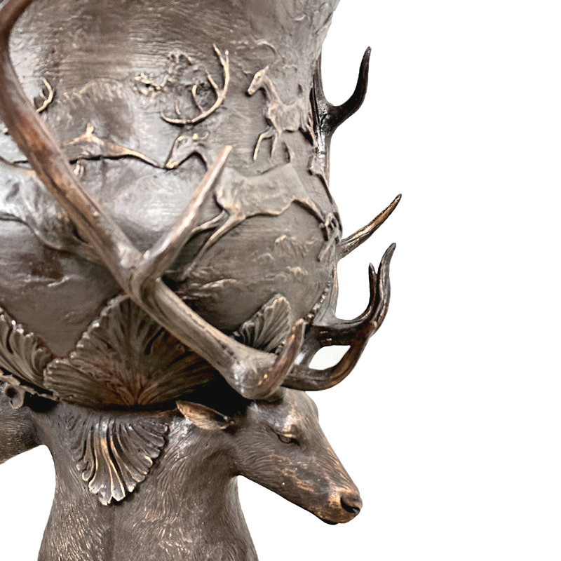 Bronze Medium Deer Antler Urn Set