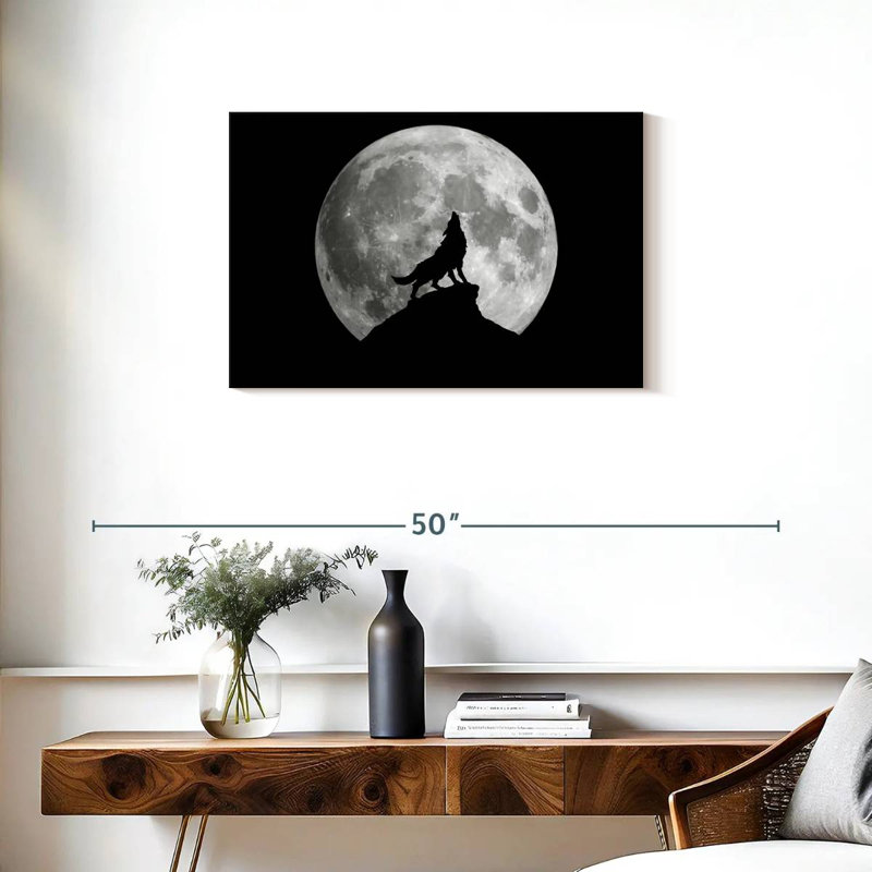 Wolf Moon, 20" H x 30" W