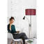Lampe sur pied moderne rouge Claret, structure en métal avec revêtement chromé, hauteur 64,9 pouces | Douille E 27, 40 W maximum | Élégant capuchon en tissu, peinture électrostatique séchée au four | Parfait pour la décoration intérieure et l'éclairage d'ambiance-1132815932-1132815934