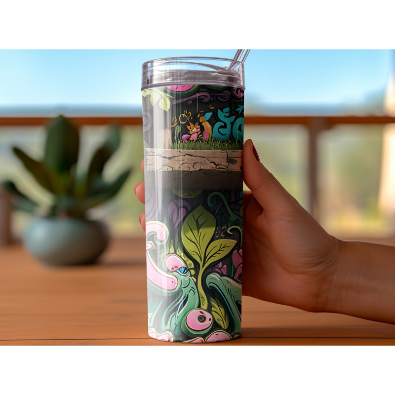 Choose Handmade Tumblers 591ml Vacuum Insulated Stainless Steel (18/8) Travel Tumbler with Straw