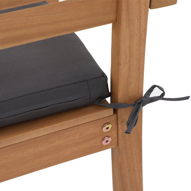 Chaise de salle à manger d'extérieur empilable avec coussin Acacia, 	Gris foncé