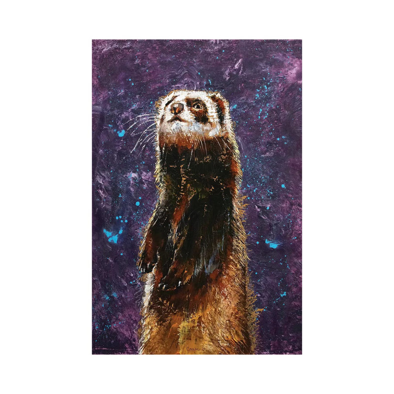 Sable furet par Michael Creese - peinture sur toile tendue, H 18 po x l 12 po x 1,5 po