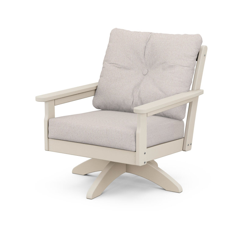 Chaise pivotante à assise profonde Lakeside Vineyard, Toile de jute sable, Sable