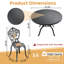 Ensemble de salle à manger rond pour patio 4 personnes, 120 cm (47,24 po) avec 4 chaises, largeur du siège 39 cm (15,35 po)-799470177