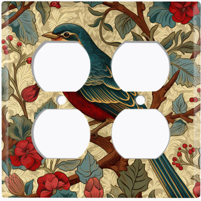 Metal Light Switch Plate Cover; US Standard Size 2 Gang Duplex - Traditional Bid Art
