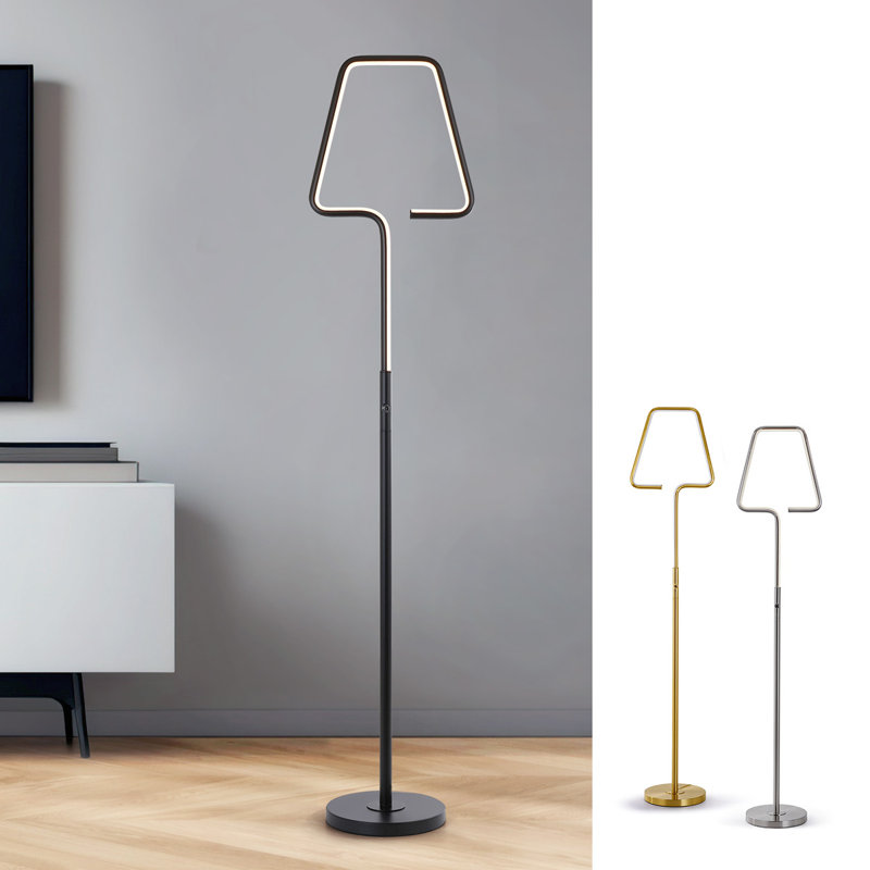 Lampe DEL sur pied 63 po Jakaylon, Noir