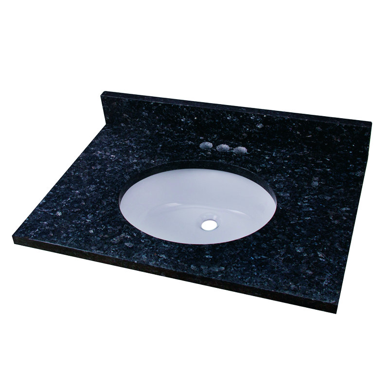 Plateau de meuble-lavabo simple 31 po avec lavabo, Perle bleue